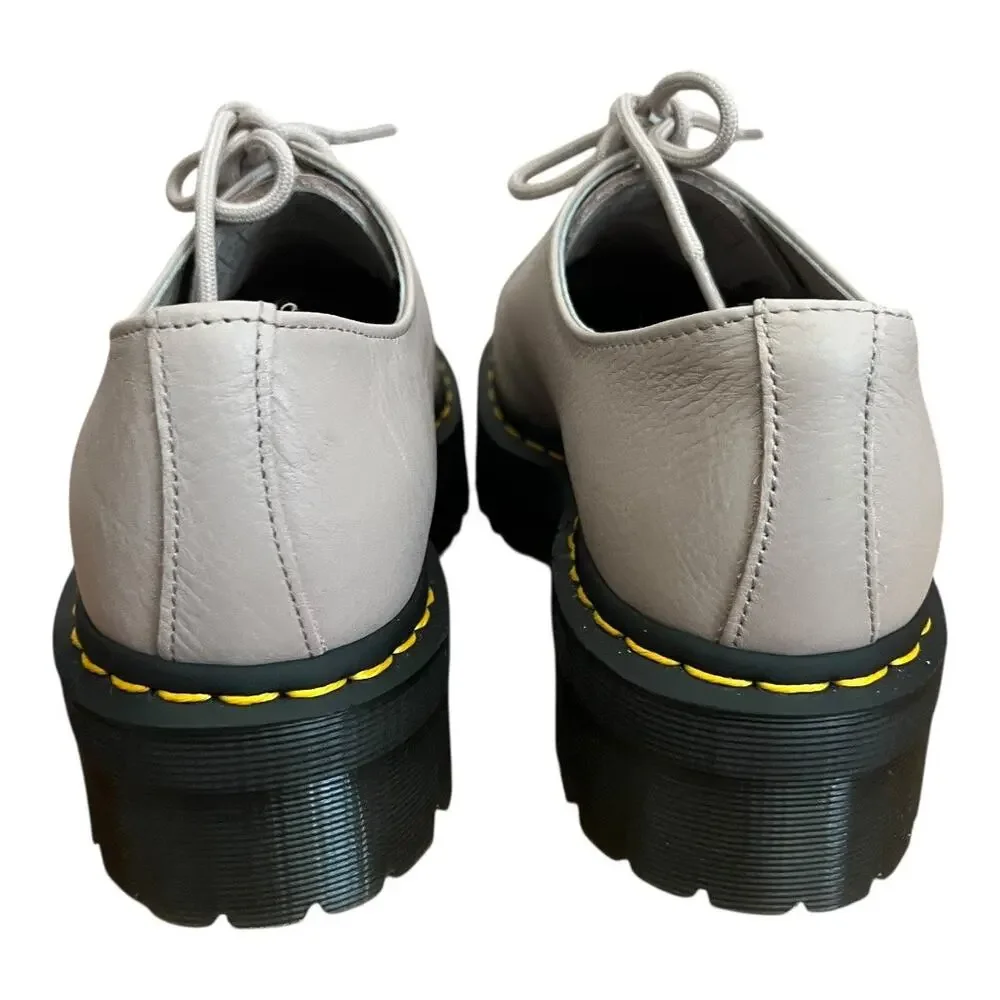 Dr. Martens 1461 Quad II Pisa Leather Platform Oxford Shoe Vintage Taupe Size 10